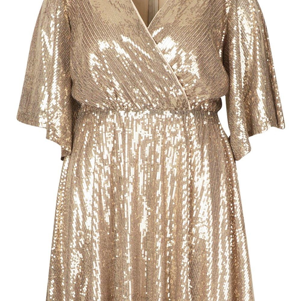 Gold Sequin Skater Dress